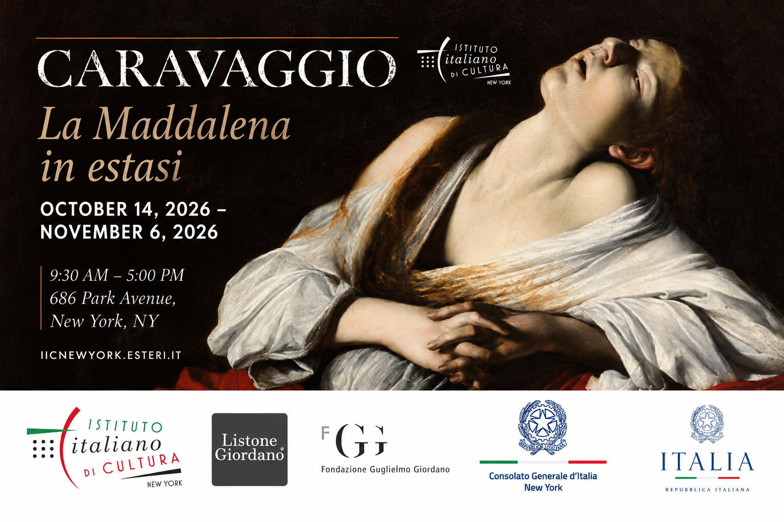 Caravaggio’s Magdalene in Ecstasy Exhibition Poster